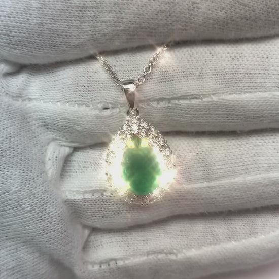 Green Emerald Pendant Necklace
