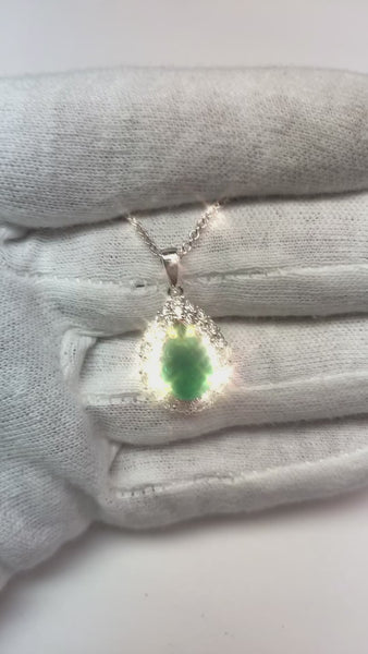 Green Emerald Pendant Necklace