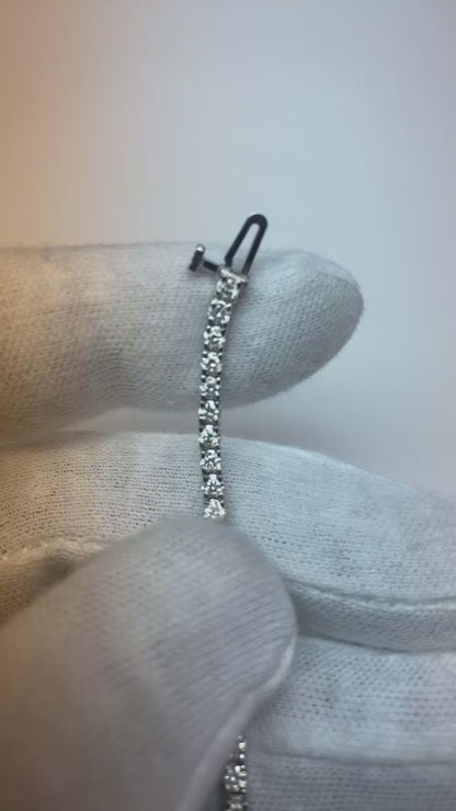 Yellow Gold 14K 2.40 Carats Small Round Natural Earth Mined Diamond Lady Tennis Bracelet