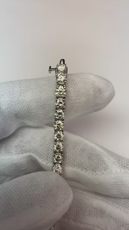 Brilliant 14 Carat Lab Grown Diamond Tennis Bracelet