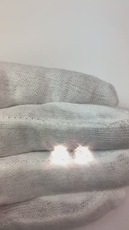 1.50 Carats Princess Natural Earth Mined Diamond Stud Earrings White Gold 14K Studs