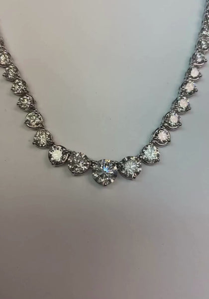 Classy Round Earth Mined Diamond Necklace