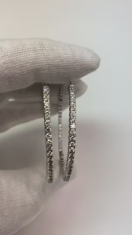 Natural Earth Mined Diamond Big Hoop Earrings