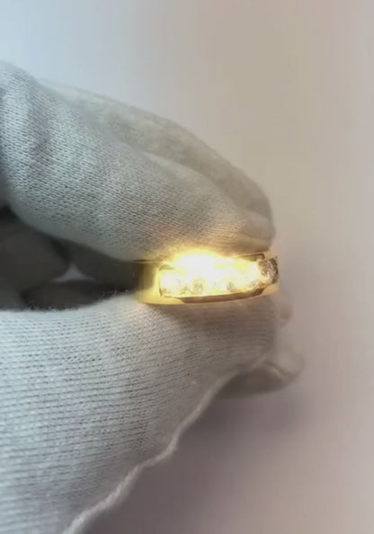 Channel Set Genuine Diamond Band Men's Jewelry Ring 1.80 Carats