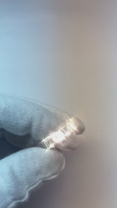 Eternity Band 11.20 Carats Emerald Cut White Gold 14K Natural Earth Mined Diamond