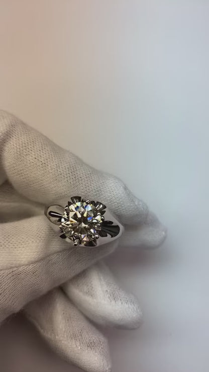 3 Carat Big Diamond Solitaire Men Ring White Gold