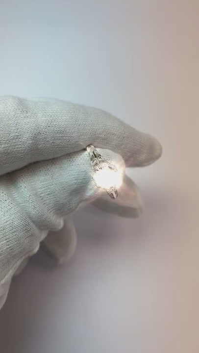 Filigree Round Real Natural Earth Mined Diamond Ring 1.50 Carats White Gold 14K