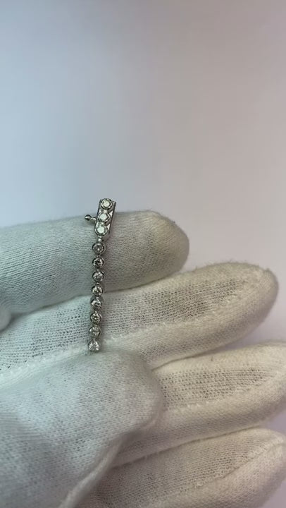 4.50 Carats Round Natural Earth Mined Diamond Tennis Bracelet Half Bezel Set WG 14K