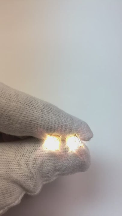 1.50 Carats Prong Set Natural Earth Mined Diamond Stud Earring Yellow Gold 14K