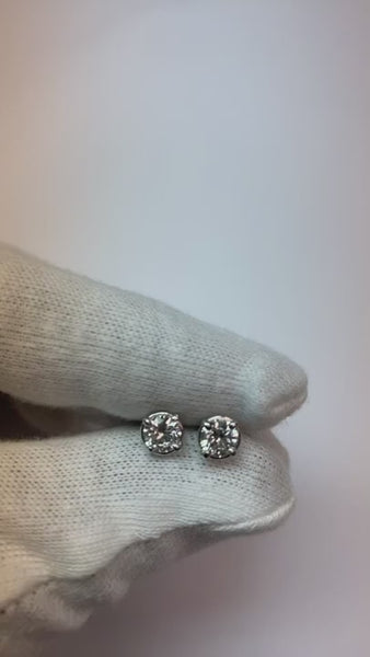 Diamond Stud Earring 1.20 Carats White Gold 14K Round F Vs1