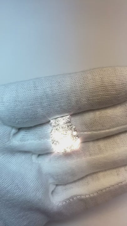 Round Natural Earth Mined Diamond Pendant Necklace Without Chain 1.95 Carat White Gold 14K