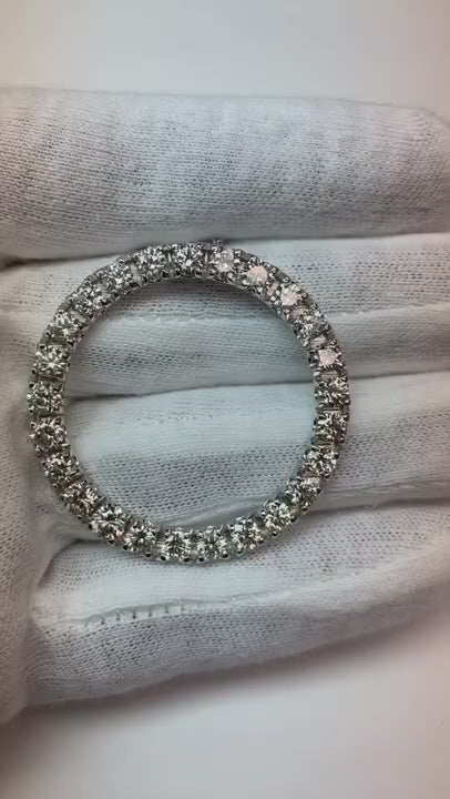 8.75 Carats Ladies Circle Of Life Natural Earth Mined Diamond Pendant White Gold Jewelry