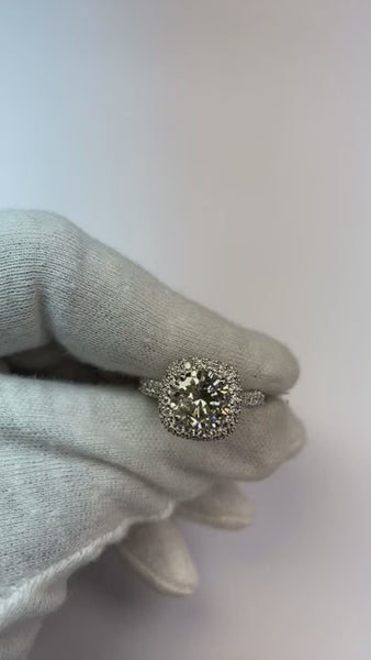 Natural  4.50 Carats Halo Diamond Ring