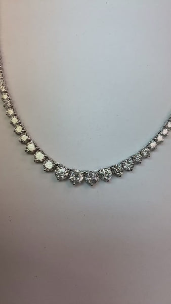 16 Carats Round Mined Diamond Tennis Red Carpet Ladies Necklace