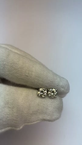 Prong Set Round Natural Earth Mined Diamond Stud Earring 1.5 Ct. White Gold Women Jewelry