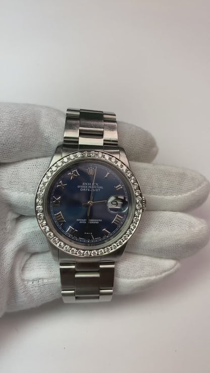 Men's 2 Ct. 36 Mm Custom Earth Mined Diamond Bezel for Rolex Datejust & All Watch Models