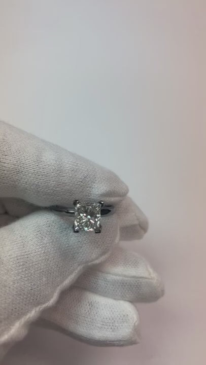 2 Carat Princess Natural Earth Mined Diamond Solitaire Engagement Ring Black Gold 14K