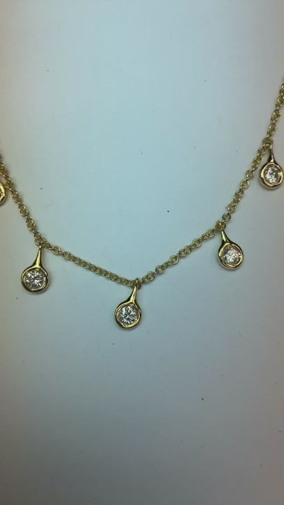 5 Carats Round Natural Diamond Diamond Necklace Solid White Gold 14K Women Jewelry