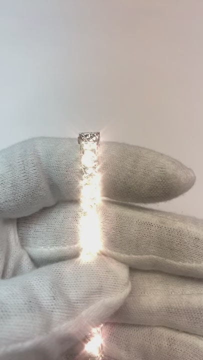 Lady Tennis Bracelet 18.50 Carats Round Cut Natural Earth Mined Diamond White Gold Fine