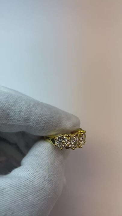 Anniversary Band Round Old Miner Genuine Natural Earth Mined Diamond 5 Stone Jewelry 5 Carats