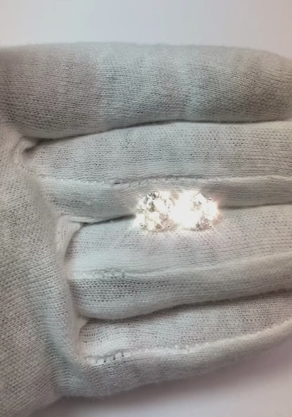 4.40 Carats Natural Earth Mined Diamonds Stud Earrings Women Gold White 14K