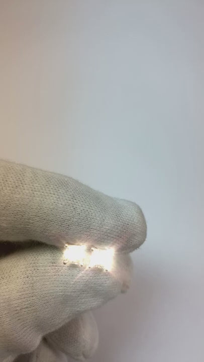 Princess Cut Stud Natural Earth Mined Diamond Earring White Gold 14K 1.20 Ct Prong Set