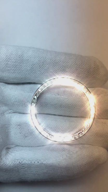 Custom Channel Set Natural Earth Mined Diamond Bezel To Fit Date Watch 1.50 Ct.