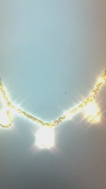 5 Carats Round Natural Diamond Diamond Necklace Solid White Gold 14K Women Jewelry