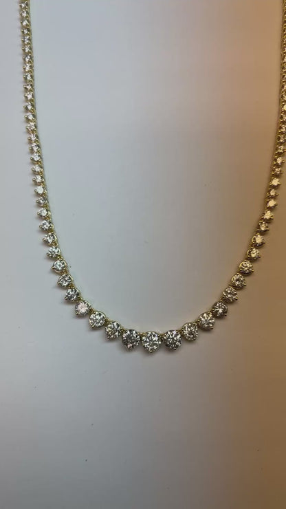 White Gold 14K F Vvs1 Round Cut 18 Carats Natural Diamond Diamonds Lady Necklace