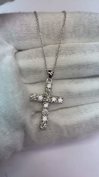 2 Ct Round Diamond Ladies Cross Pendant Jewelry