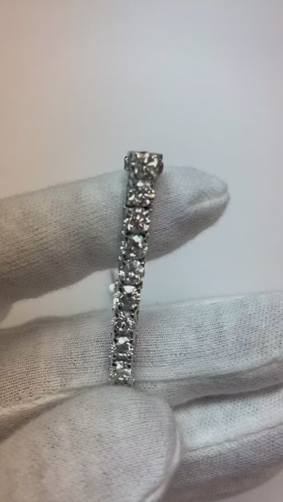12.80 Carats Triple Ex Stones Large Real Natural Earth Mined Diamond Tennis Bracelet