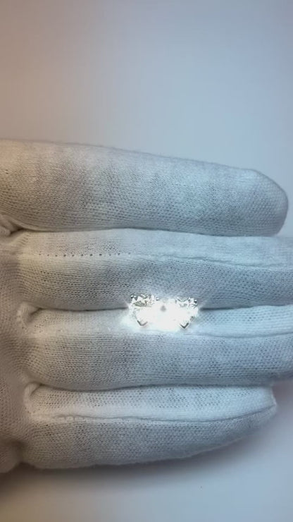 3 Ct. Heart Cut Natural Earth Mined Diamond Stud Earring Prong Setting White Gold