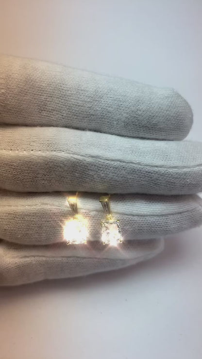 Natural Earth Mined Diamond Drop Earrings 5 Carats Radiant Cut White Gold 14K