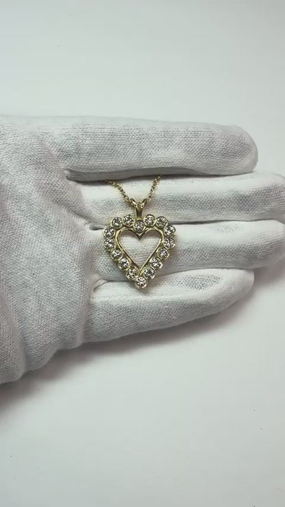 Heart Pendant Necklace 4 Ct Sparkling Round Cut Natural Earth Mined Diamonds