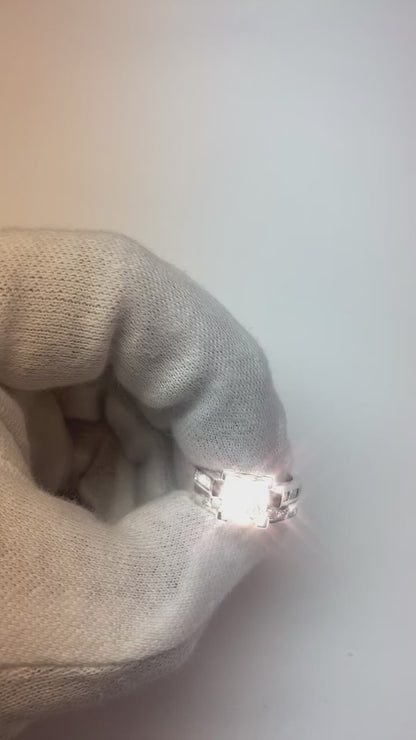 4 Carats Princess Natural Earth Mined Diamond Engagement Ring Set White Gold 14K Channel