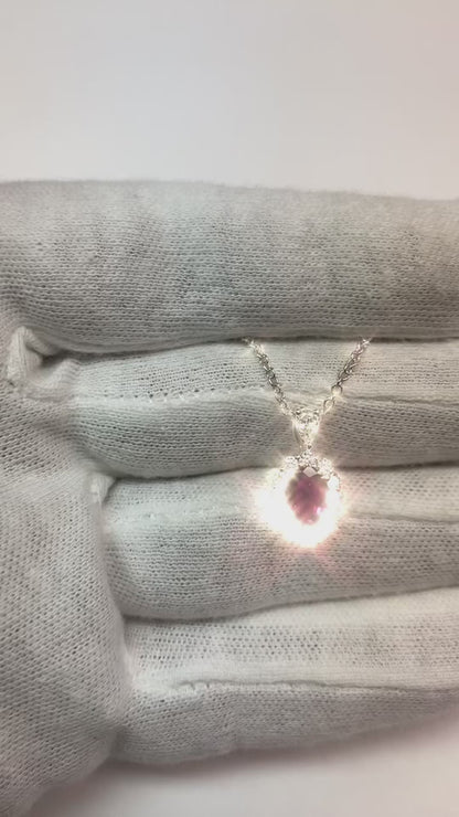 Eagle Claws Red Oval Ruby Necklace Diamond Jewelry