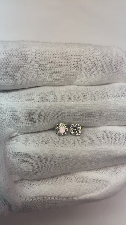 1.5 Ct. Prong Set Round Natural Earth Mined Diamond Stud Earring Solid White Gold 14K