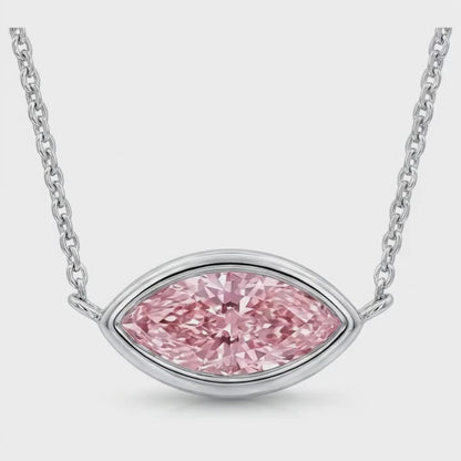 Pink Diamond Necklace 2 Carat Marquise