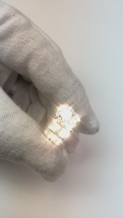 Round Natural Earth Mined Diamond Engagement Ring Set 3.50 Carats Jewelry White Gold