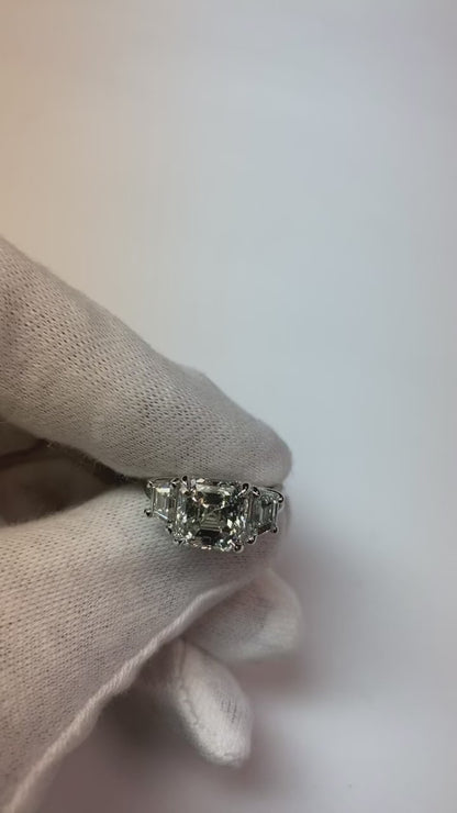 Real Glamorous 6ct Asscher Diamond Engagement Ring