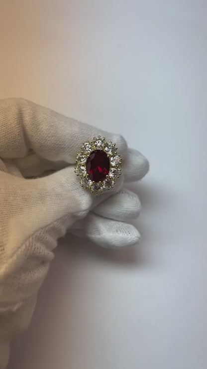 Red Ruby IGI CERTIFIED Gemstone Cocktail Ring