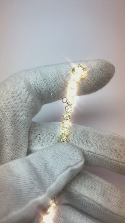 Ladies Round Brilliant Cut Natural Earth Mined Diamond Tennis Bracelet 6 Carats