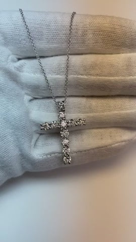 Natural Earth Mined Diamond Cross Necklace