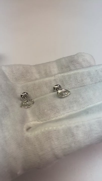 Women Pear Cut Natural Earth Mined Diamond 1.60 Carats Stud Earrings Solid Gold Jewelry