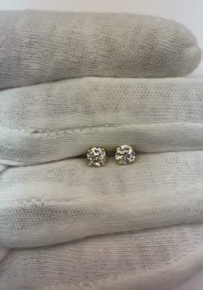 1 carat Mined Natural Real Diamond ( Not Lab Grown ) Earrings