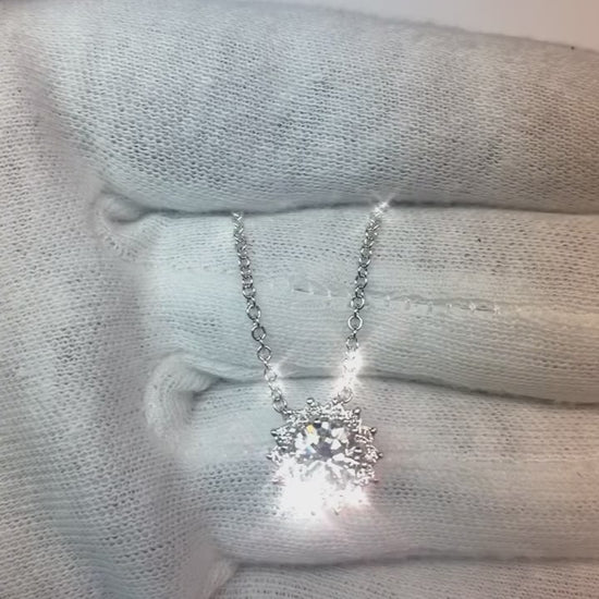Round Diamond Pendant Necklace With Chain