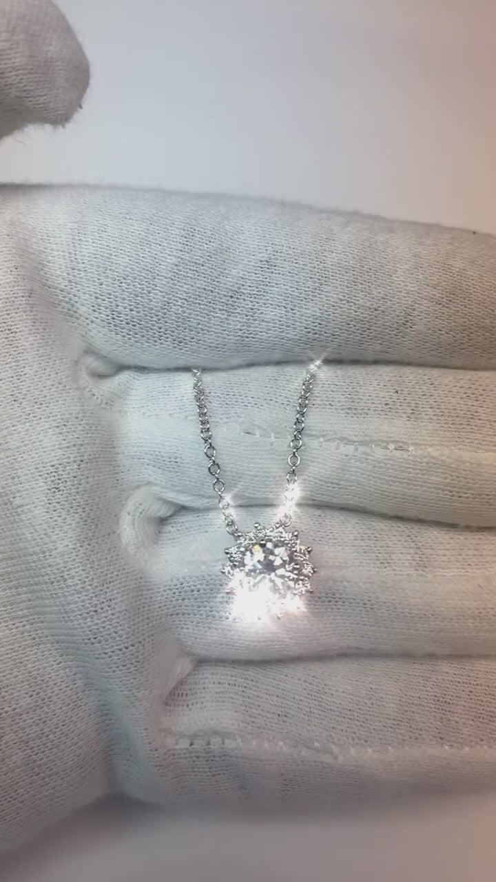 Round Diamond Pendant Necklace With Chain