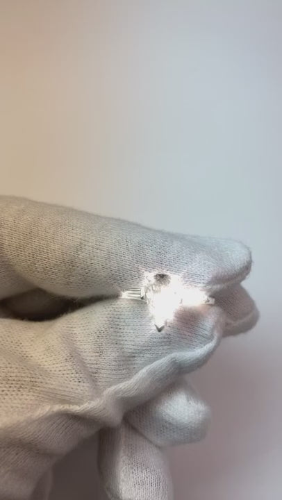 2.11 Carat Pear Shape Natural Earth Mined Diamond Engagement Ring Three Stone