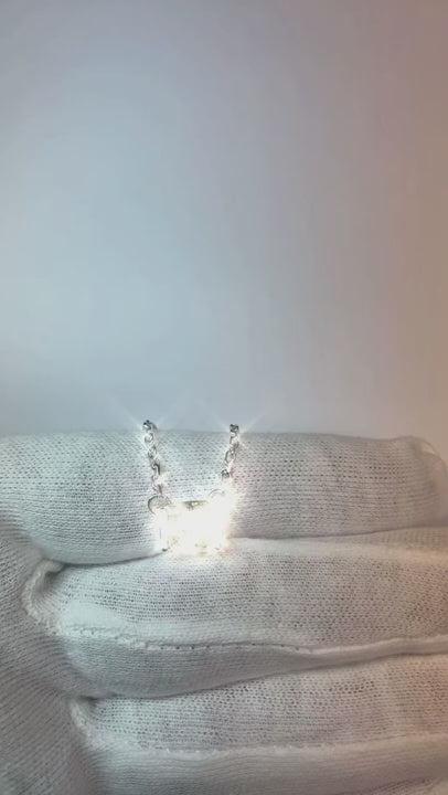 East West Set Natural Earth Mined Diamond Pendant Dog Ear Radiant Cut 3 Carat Single Prong