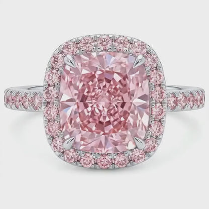 Pink Diamond Ring 3.9 Carat Round